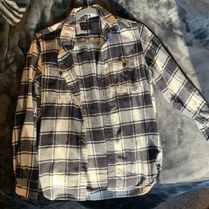 J.Crew XS navy and white button down flannel.
